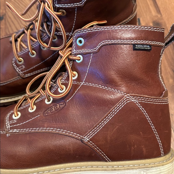 Keen Men\'s San Jose, Chestnut Brown Leather Lace-Up Boots sz 11D